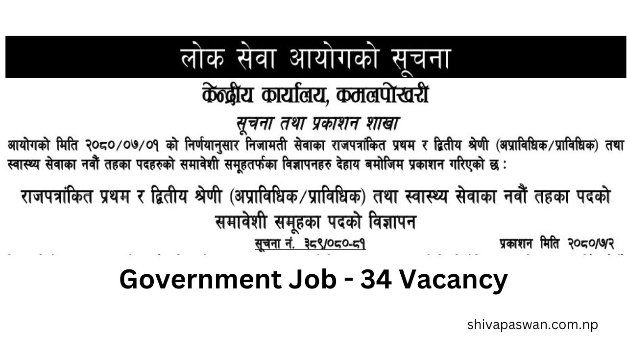 Government Job 34 Vacancy 1