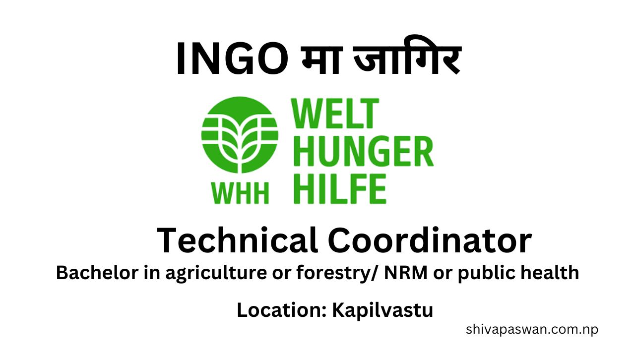 Welthungerhilfe WHH Vacancy for Technical Coordinator in Nepal 1
