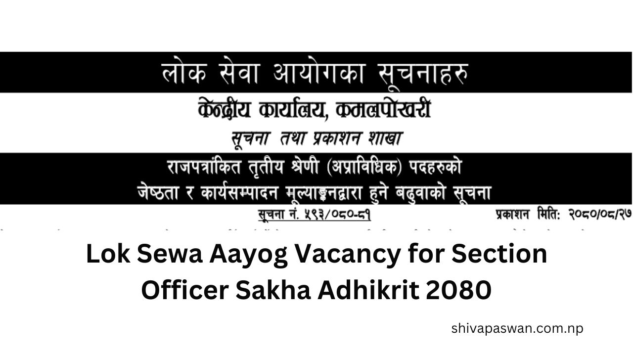 Lok Sewa Aayog Vacancy for Section Officer Sakha Adhikrit 2080 1