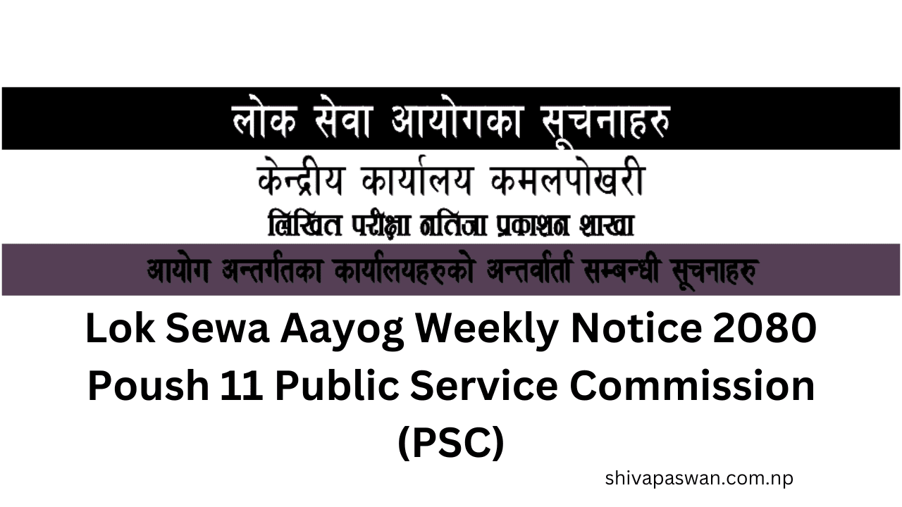 Lok Sewa Aayog Weekly Notice 2080 Poush 11 Public Service Commission PSC 1