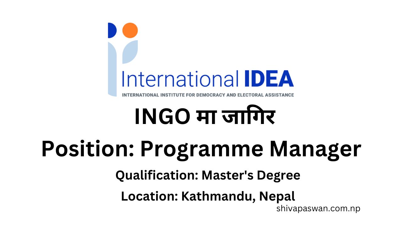 International IDEA Announces Job Vacancy for Programme Manager 1