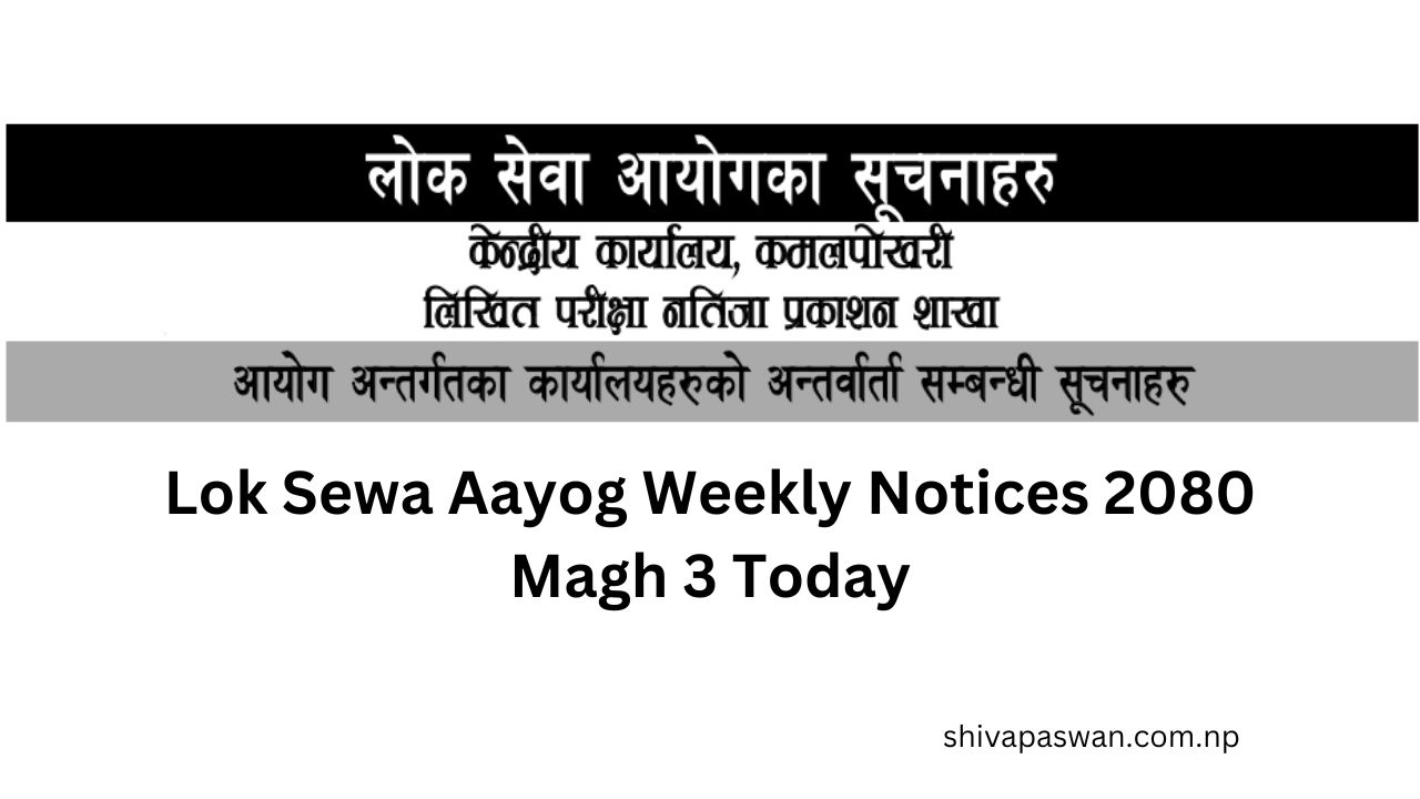 Lok Sewa Aayog Weekly Notices 2080 Magh 3 Today 1