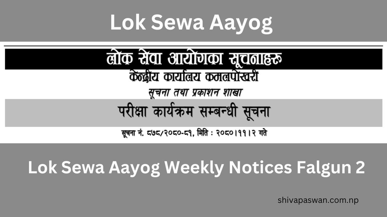Lok Sewa Aayog Weekly Notices Falgun 2