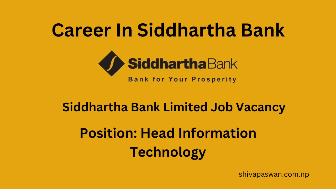 Siddhartha Bank Limited Announces Job Vacancy for Event Management Officer