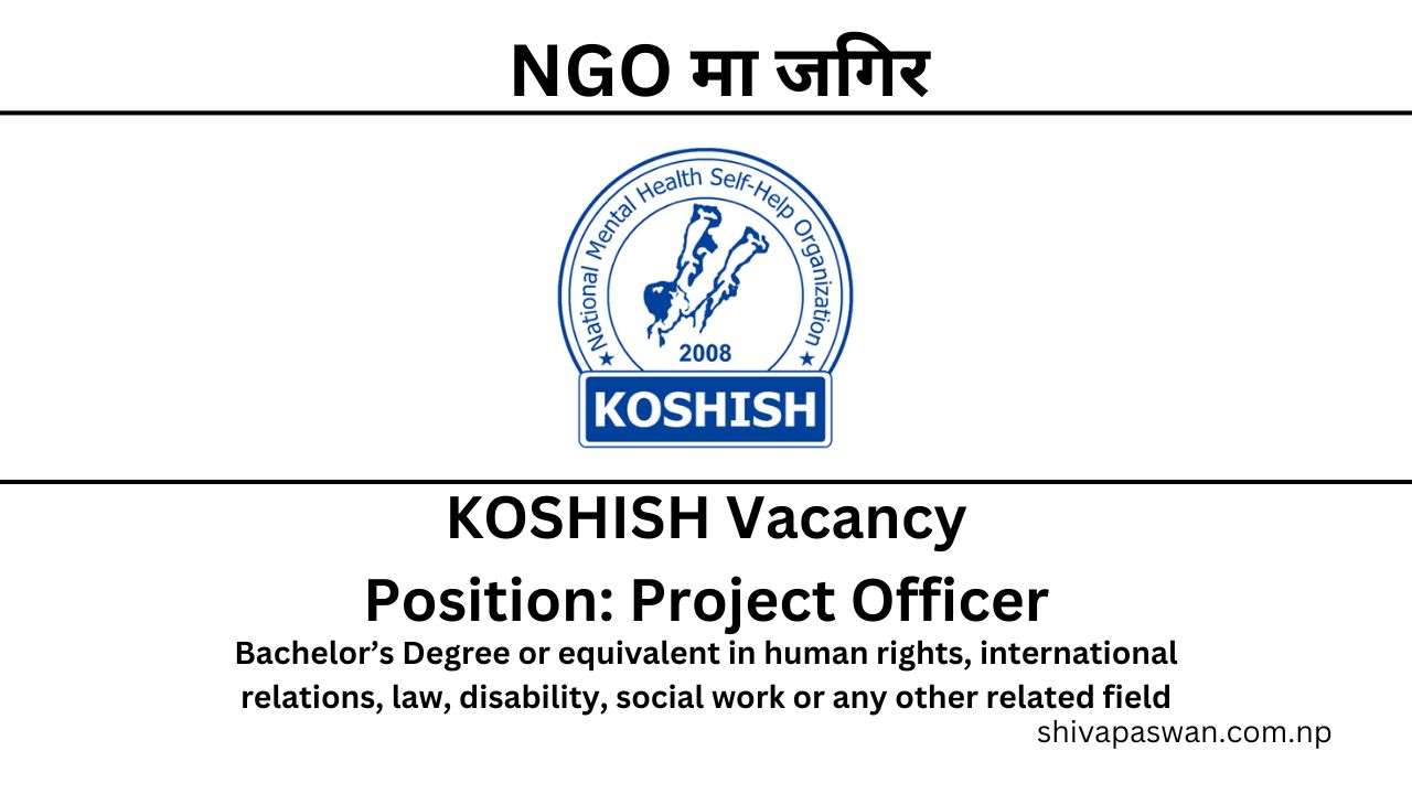 KOSHISH Vacancy For Project Officer