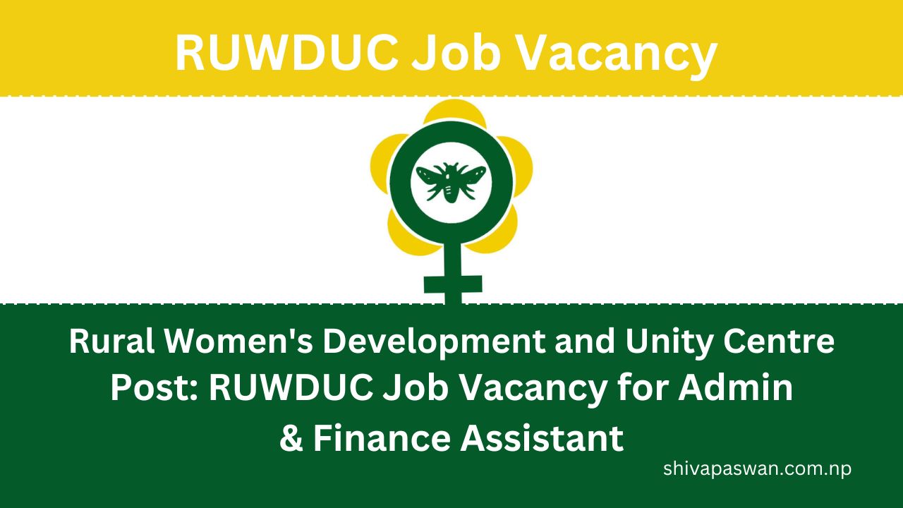 RUWDUC Job Vacancy for Admin & Finance Assistant
