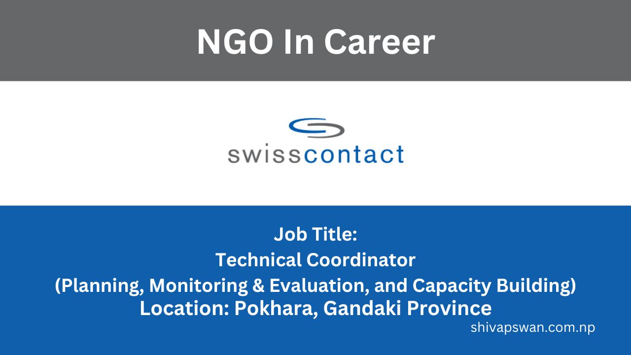 Swisscontact Vacancy for Technical Coordinator