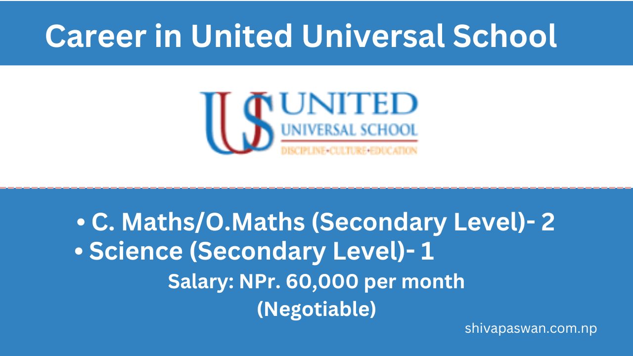 United Universal School Vacancy for Secondary Level Teachers