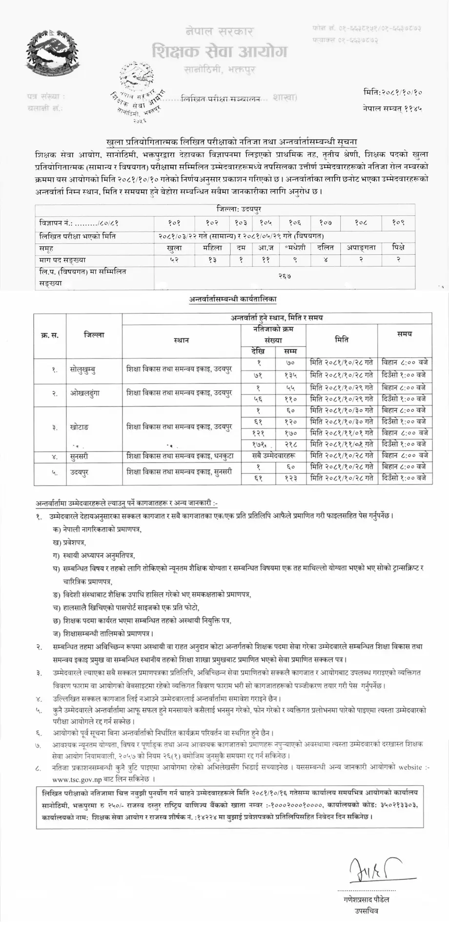 TSC Primary Teacher Written Exam Results Koshi Pradesh 2 TSC Primary Teacher Written Exam Results Koshi Pradesh 2081 1