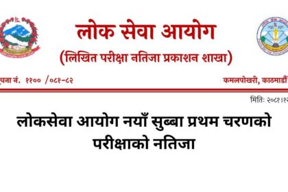 Lok Sewa Aayog Nayab Subba First Phase Exam Result of Dipayal 2081