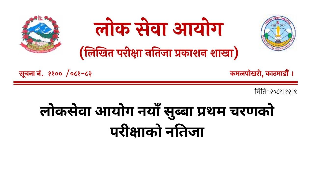 Lok Sewa Aayog Nayab Subba First Phase Exam Result of Dipayal 2081