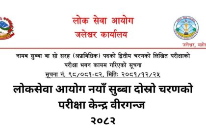 Lok Sewa Aayog Nayab Subba Second Phase Exam Center Birgunj 2082