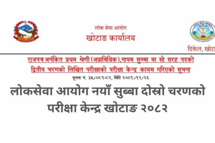 Lok Sewa Aayog Nayab Subba Second Phase Exam Center Khotang 2082