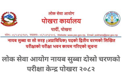 Public Service Commission Nayab Subba Second Phase Examination Center Pokhara 2082