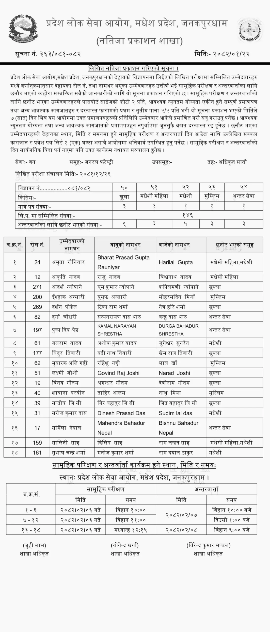PSC Level 7 Forest Officer Written Exam Result 2081 scaled