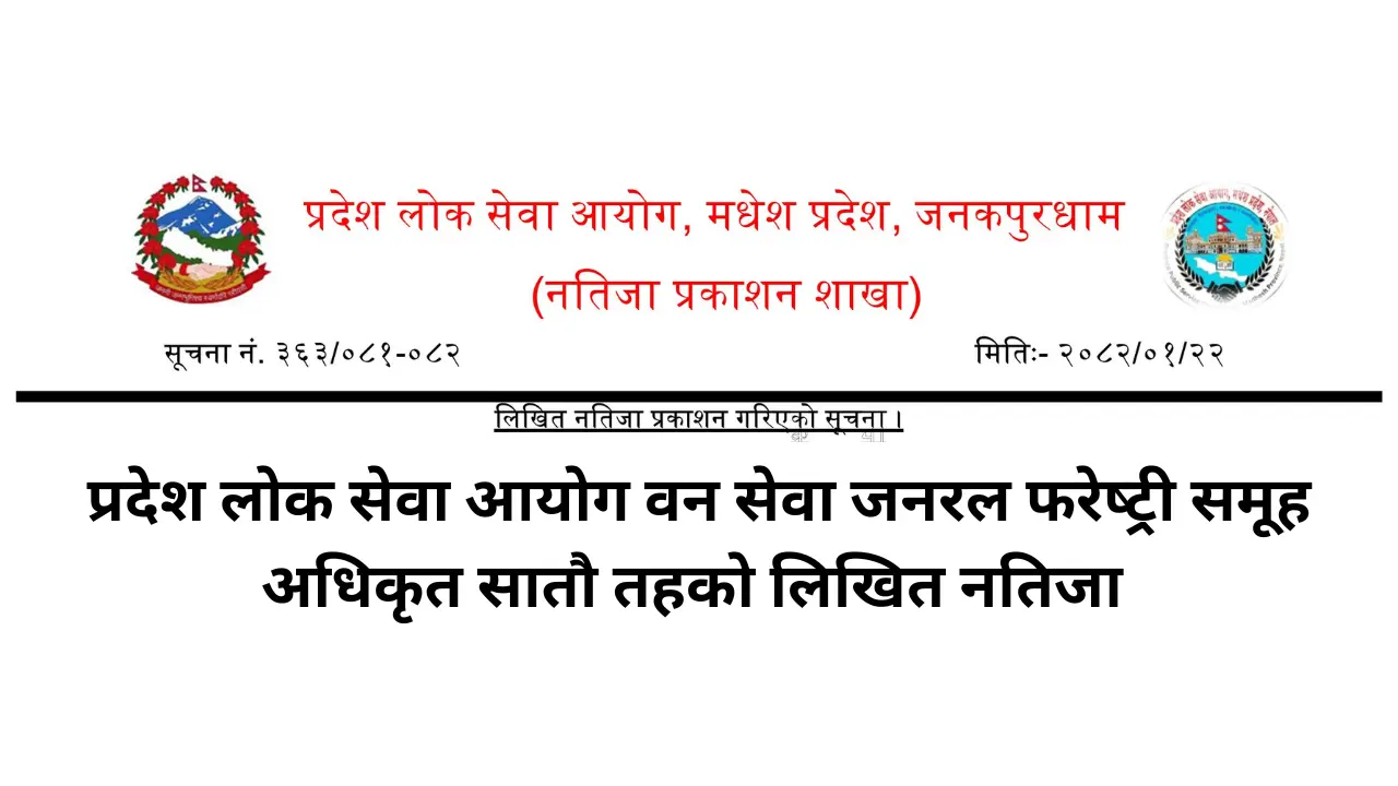 PSC Level 7 Forest Officer Written Exam Result