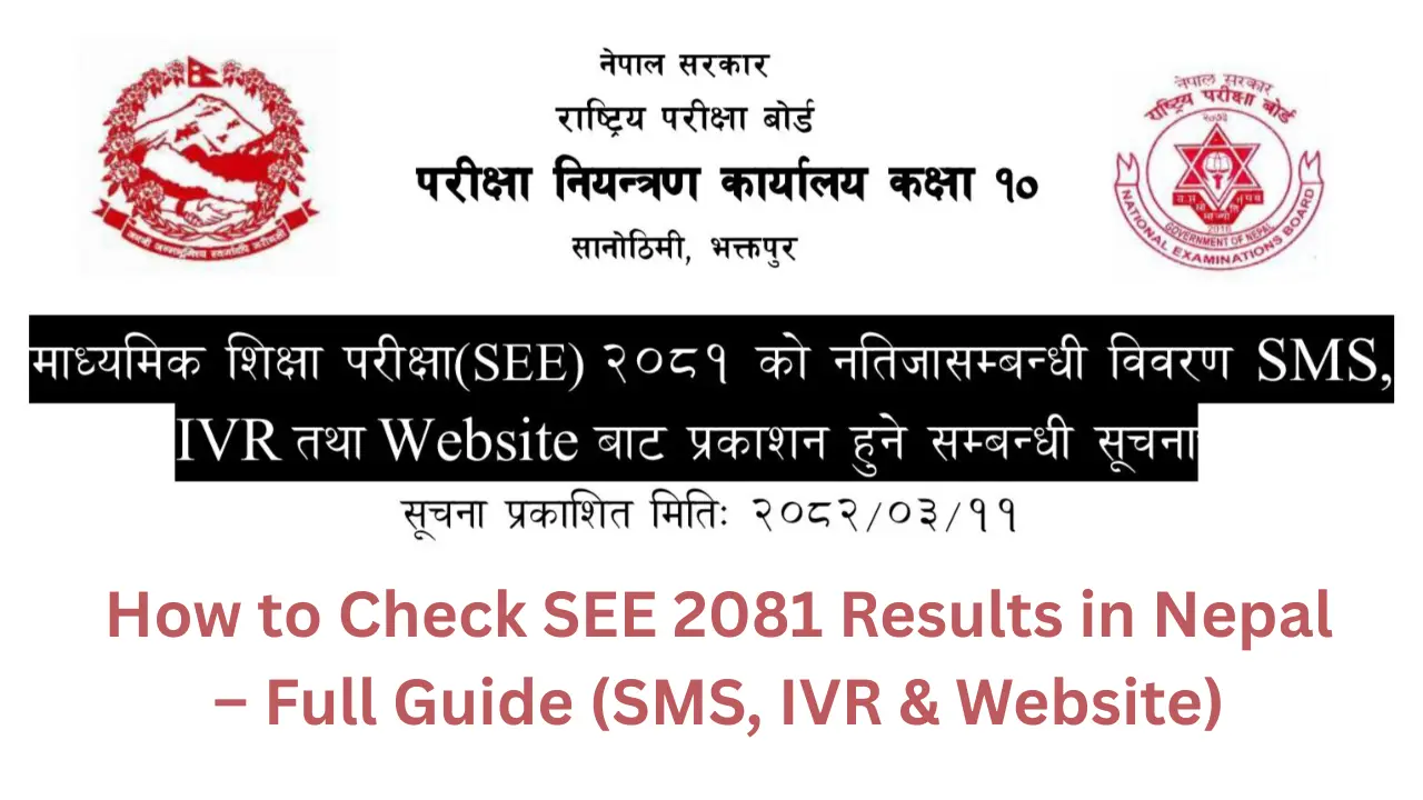 How to Check SEE 2081 Results in Nepal 2081
