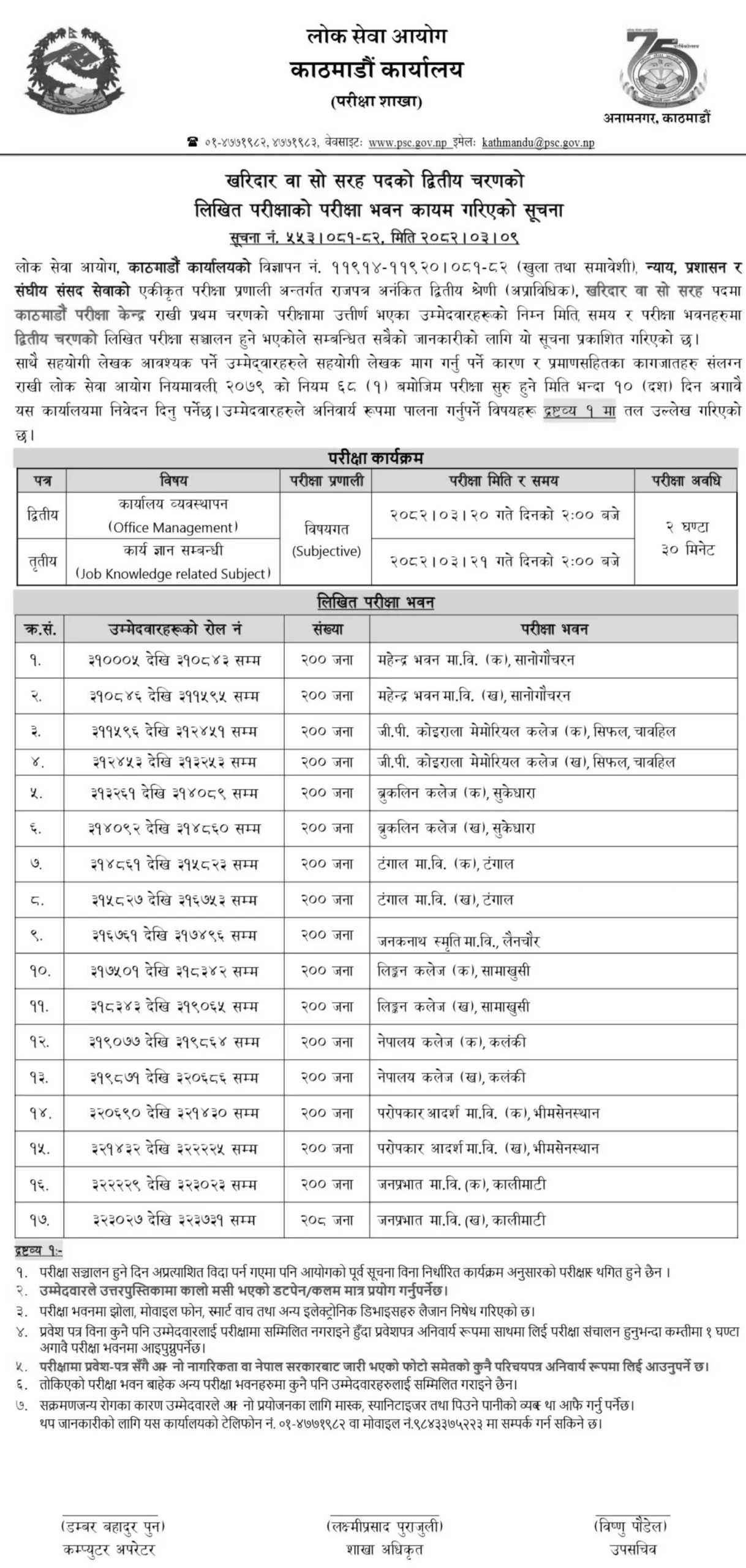 PSC Kathmandu Kharidar Second Phase Exam Centers Notice 2 PSC Kathmandu Kharidar Second Phase Exam Centers Notice scaled