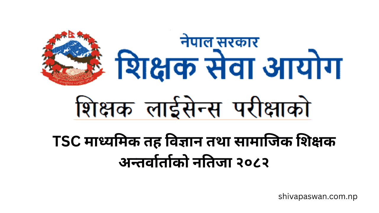 TSC Secondary Level Final Interview Result 2082